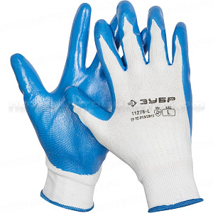Перчатки ЗУБР "МАСТЕР" маслостойкие для точных работ, с нитриловым покрытием, размер L (9)